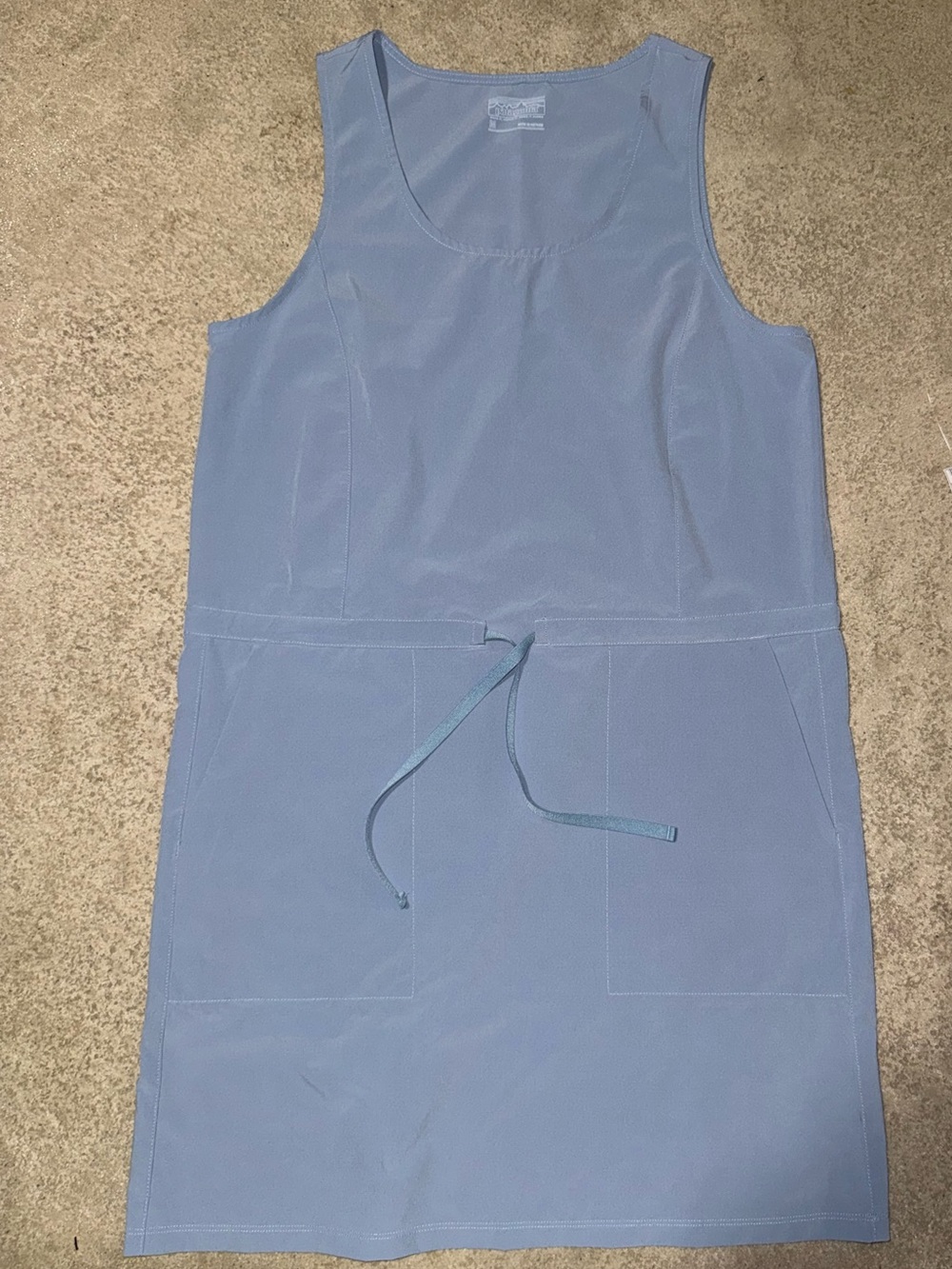 Patagonia Light Blue Midi Tank Dress with Drawstring
